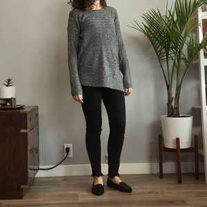 NWT Asymmetrical Grey Knit Pullover Sweater